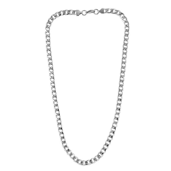 Curb Chain Necklace in Stainless Steel 24 Inches 60.10 Grams - Picture 3 of 4